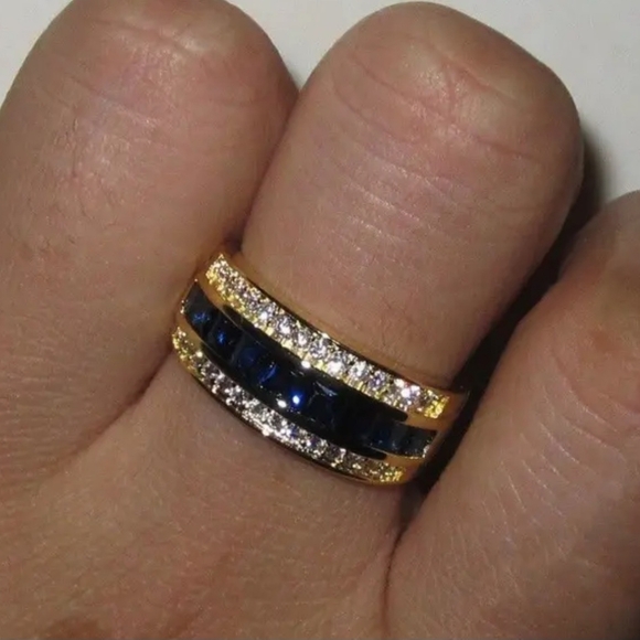 Women's rings 925 sterling silver plated w rhinestone size 6 to 9 - Picture 3 of 5